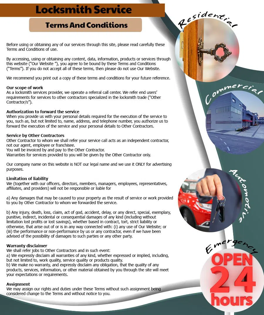 Interstate Locksmith Shop Houston, TX 713-357-0764 - Terms-and-conditions